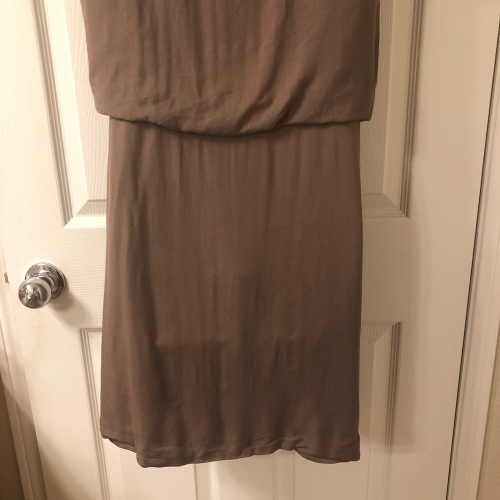 Tibi New York Angel Wrap Dress in Mushroom - Picture 7 of 8